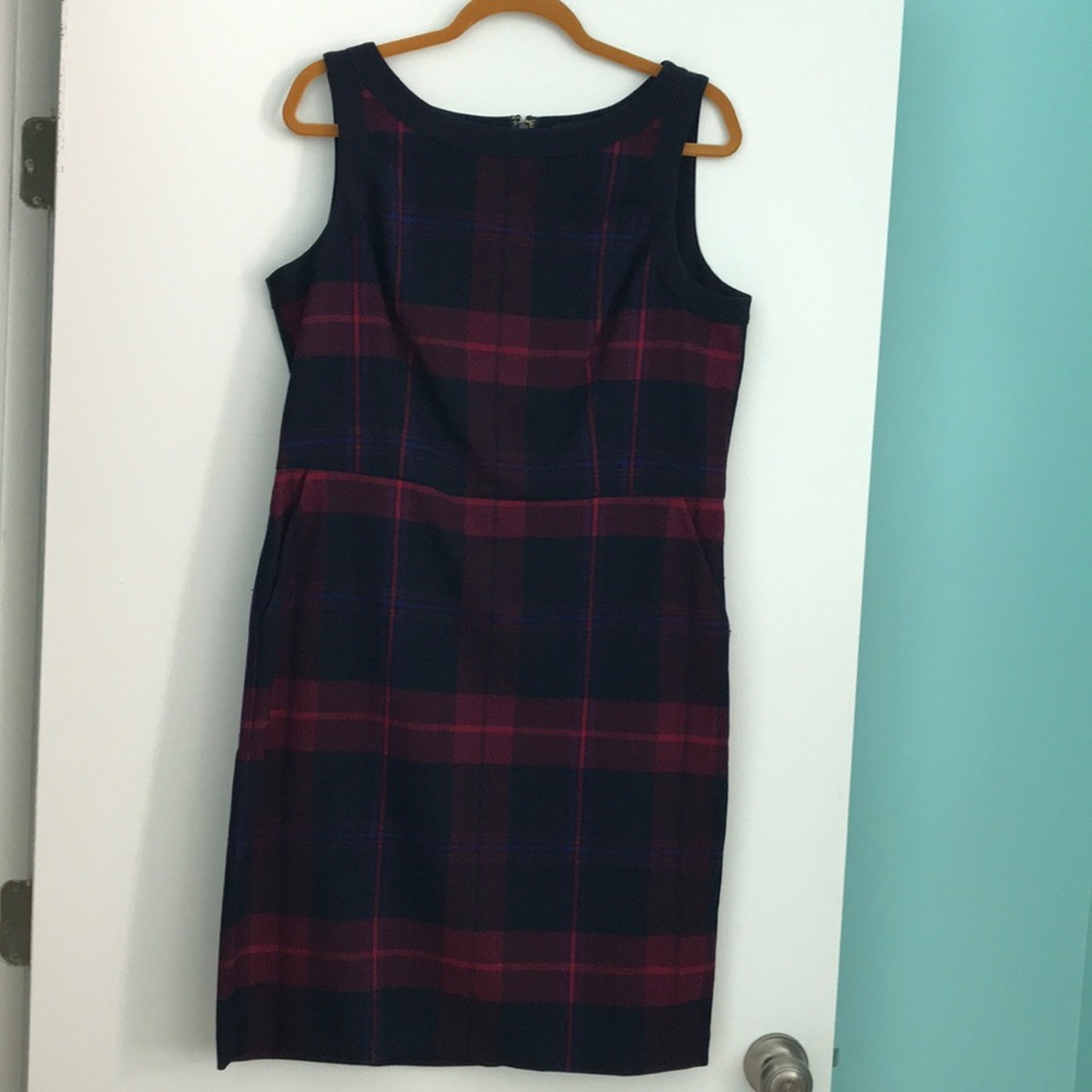 Navy and Red Plaid Dress